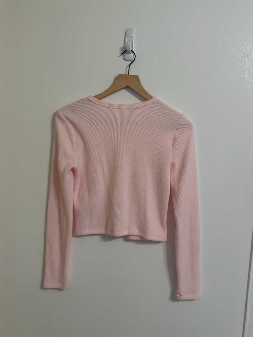 Pink Rose Light Pink Cropped Button-Up Cardigan - Picture 4 of 4